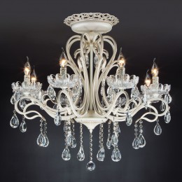 Потолочная люстра с хрусталем 12205/8 белый Eurosvet