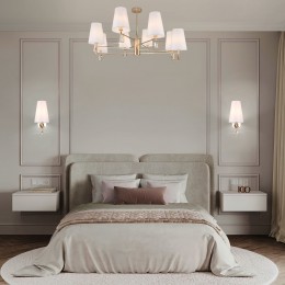 Потолочная люстра с тканевыми абажурами 60137/8 золото Eurosvet