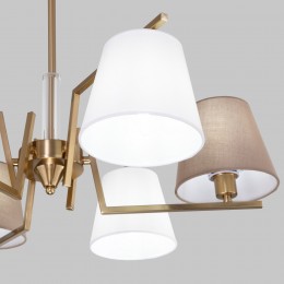 Потолочная люстра с тканевыми абажурами 60149/6 латунь Eurosvet