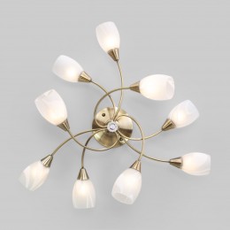 Потолочная люстра со стеклянными плафонами 2275/9 античная бронза Eurosvet