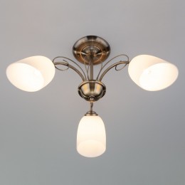 Потолочная люстра со стеклянными плафонами 30107/3 античная бронза Eurosvet