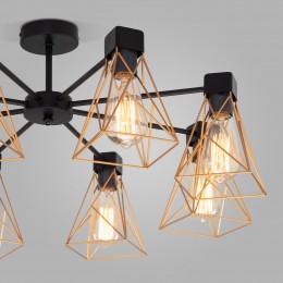 Потолочная люстра в стиле лофт 70107/8 черный/латунь Eurosvet