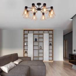 Потолочная люстра в стиле лофт 70107/8 черный/латунь Eurosvet