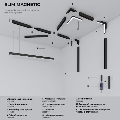 Slim Magnetic Умный трековый светильник 14W 2700-6500K Dim Dual латунь 85056/01 Elektrostandard