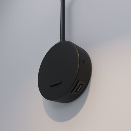 Светильник настенный светодиодный Stem с USB-портом и выключателем 40120/LED черный Elektrostandard