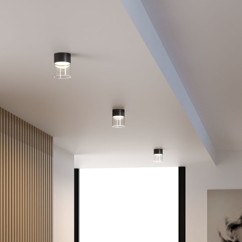 Светильник потолочный светодиодный 10W 4000К черный/прозрачный 25047/LED Elektrostandard