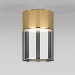 Светильник потолочный светодиодный 10W 4000К латунь/дымчатый 25047/LED Elektrostandard