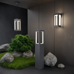 Уличный настенный светодиодный светильник Frame LED IP54 1527 TECHNO LED серый Elektrostandard