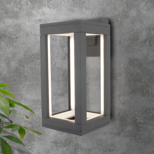 Уличный настенный светодиодный светильник Frame LED IP54 1527 TECHNO LED серый Elektrostandard