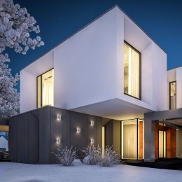 Уличный настенный светодиодный светильник Taco IP54 1632 TECHNO LED белый Elektrostandard