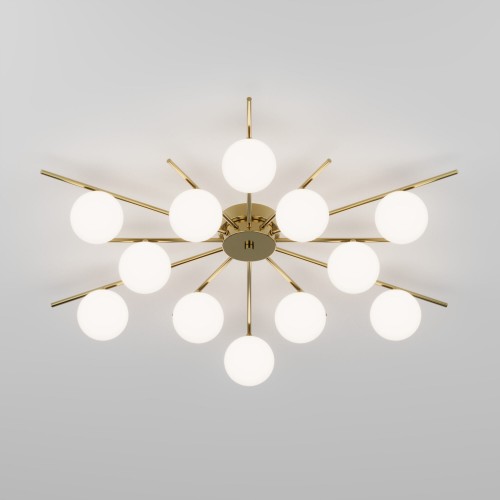 Умный потолочный светильник со стеклянными плафонами под лампочку G9 302001/12 латунь Smart Eurosvet