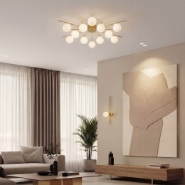 Умный потолочный светильник со стеклянными плафонами под лампочку G9 302001/12 латунь Smart Eurosvet