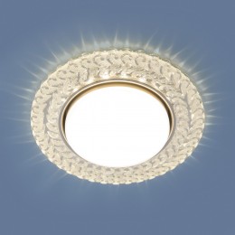 Встраиваемый точечный светильник с LED подсветкой 3027 GX53 CL прозрачный Elektrostandard