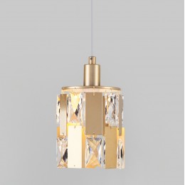 Подвесной светильник с хрусталем 50101/1 перламутровое золото Eurosvet