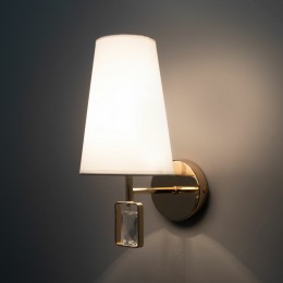 НАСТЕННЫЙ СВЕТИЛЬНИК С ТКАНЕВЫМ АБАЖУРОМ 60137/1 золото Eurosvet