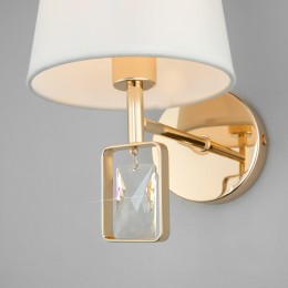 НАСТЕННЫЙ СВЕТИЛЬНИК С ТКАНЕВЫМ АБАЖУРОМ 60137/1 золото Eurosvet