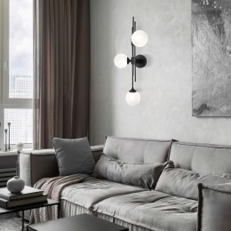 Настенный светильник со стеклянными плафонами 50383/3 черный Eurosvet