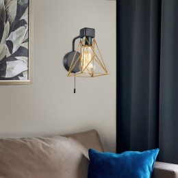 НАСТЕННЫЙ СВЕТИЛЬНИК В СТИЛЕ ЛОФТ 70107/1 черный/латунь Eurosvet