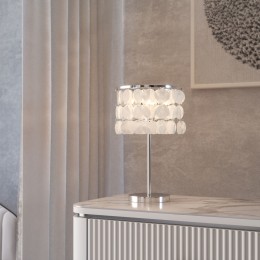 Настольный светильник с перламутром 208101 хром Eurosvet