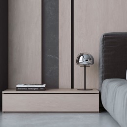 Настольный светодиодный светильник со стеклянным плафоном 90326/1 черный Eurosvet