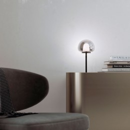 Настольный светодиодный светильник со стеклянным плафоном 90326/1 черный Eurosvet