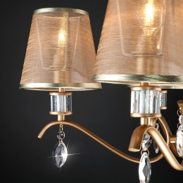 Подвесная люстра с тканевыми абажурами 60103/5 перламутровое золото Eurosvet