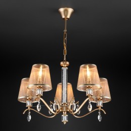 Подвесная люстра с тканевыми абажурами 60103/5 перламутровое золото Eurosvet