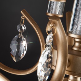 Подвесная люстра с тканевыми абажурами 60103/5 перламутровое золото Eurosvet