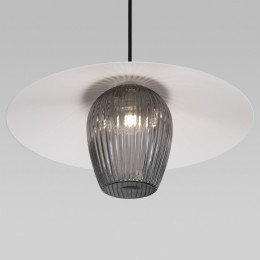 Подвесной светильник со стеклянным плафоном 50259/1 белый/дымчатый Eurosvet