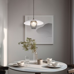 Подвесной светильник со стеклянным плафоном 50259/1 белый/дымчатый Eurosvet