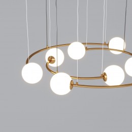 Подвесной светильник со стеклянными плафонами 359/8 латунь Bogate's