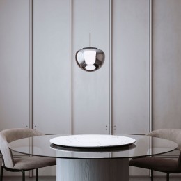 Подвесной светодиодный светильник со стеклянным плафоном 90325/1 черный Eurosvet