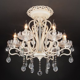 Потолочная люстра с хрусталем 12205/6 белый Eurosvet