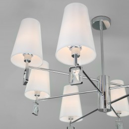 Потолочная люстра с тканевыми абажурами 60137/8 хром Eurosvet