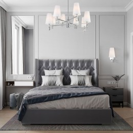 Потолочная люстра с тканевыми абажурами 60137/8 хром Eurosvet