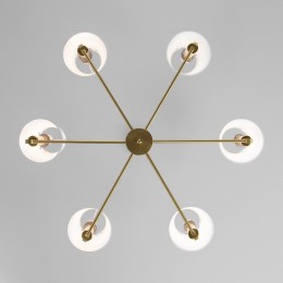 Потолочная люстра с тканевыми абажурами 60145/6 латунь Eurosvet