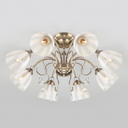 Потолочная люстра со стеклянными плафонами 30155/8 античная бронза Eurosvet