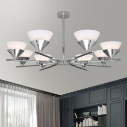 Потолочная люстра со стеклянными плафонами 70138/8 хром Eurosvet