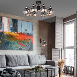 Потолочная люстра в стиле лофт 70075/8 черный Eurosvet