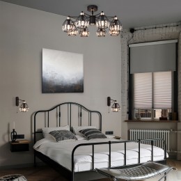 Потолочная люстра в стиле лофт 70075/8 черный Eurosvet