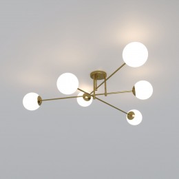 Потолочный светильник со стеклянными плафонами 30181/6 латунь Eurosvet
