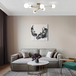 Потолочный светильник со стеклянными плафонами 30181/6 латунь Eurosvet