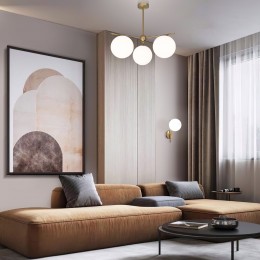 Потолочный светильник со стеклянными плафонами 60147/3 латунь Eurosvet