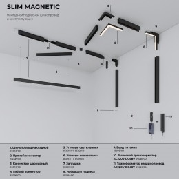 Slim Magnetic L01 Трековый светильник 10W  3000K черный 85000/01 Elektrostandard
