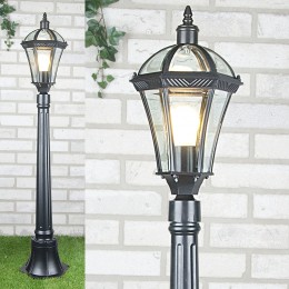 Уличный светильник на столбе IP44 Capella F черный Elektrostandard