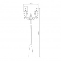 Уличный двухрожковый светильник на столбе IP33 NLG99HL004 черное золото Elektrostandard