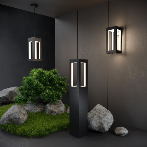Уличный настенный светодиодный светильник Frame LED IP54 1527 TECHNO LED черный Elektrostandard
