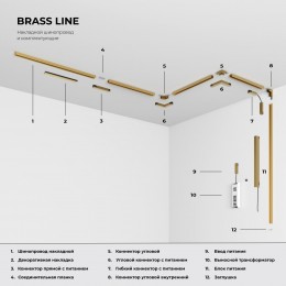 Brass Line Трековый светильник 10W 4000K латунь 85528/01 Elektrostandard
