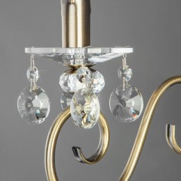 Классическое бра с хрусталем 10104/1 античная бронза/прозрачный хрусталь Strotskis Eurosvet