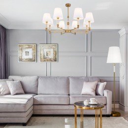 Напольный светильник с тканевым абажуром 01146/1 латунь Eurosvet